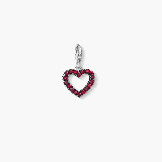 COLGANTE CHARM "CORAZÓN CON PIEDRAS ROSAS"