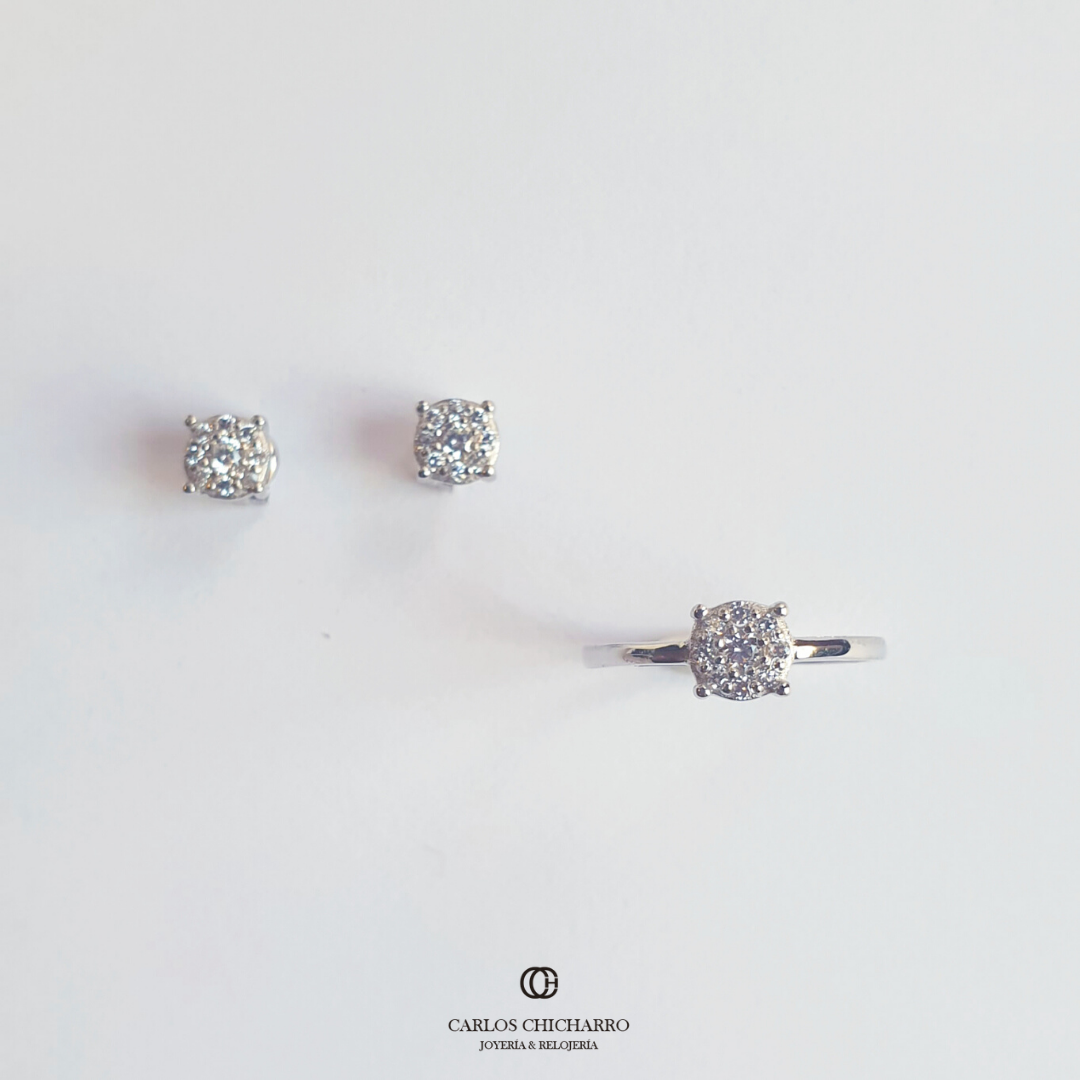 PENDIENTE ORO BLANCO