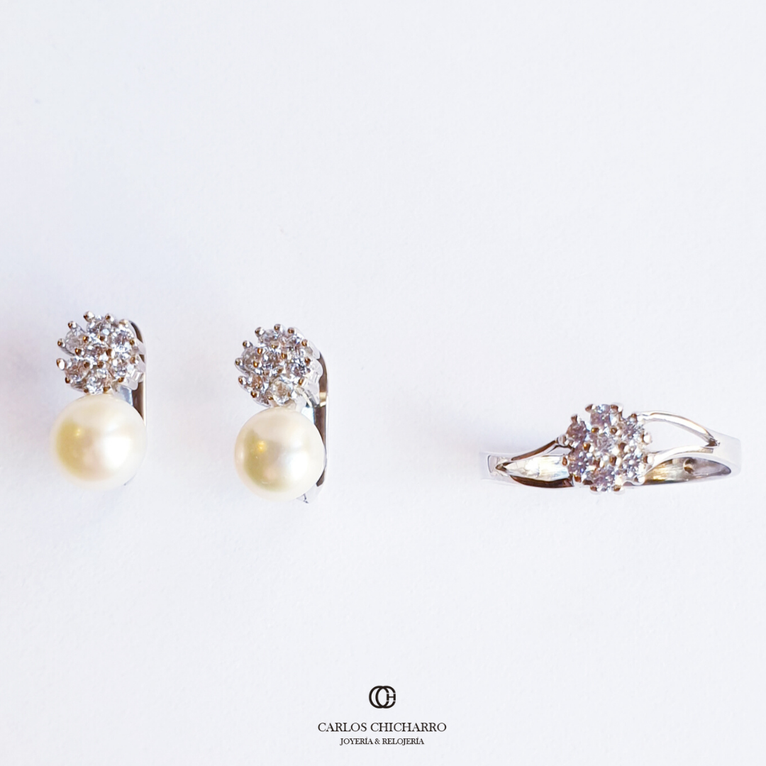 SORTIJA ORO BLANCO ROSETÓN CIRCONITAS