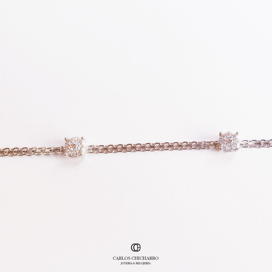 PULSERA ORO BLANCO CIRCONITAS