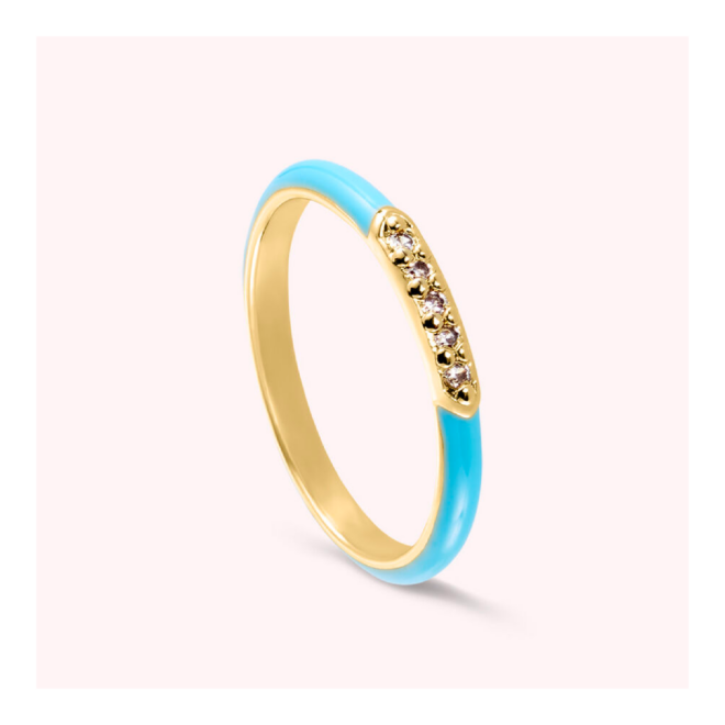 Agatha - Anillo fino BONHEUR - Turquesa