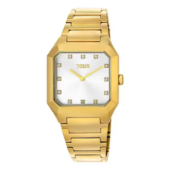 Tous - Reloj analógico con brazalete de acero IPG dorado Karat Squared