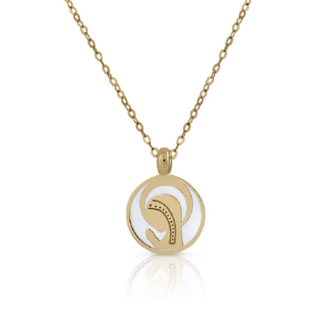 Collar Oro Virgen Niña Esmalte blanco CONSULTAR PRECIO