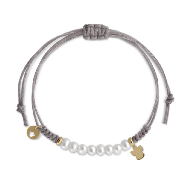 Pulsera macramé Oro 8 perlas Ángel CONSULTAR PRECIO