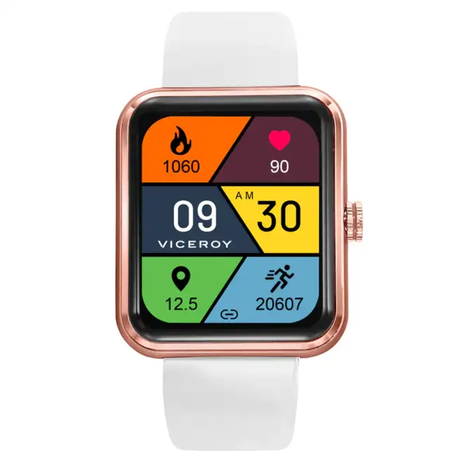 Viceroy - Reloj Smart de alumino ip rosa con correa blanca