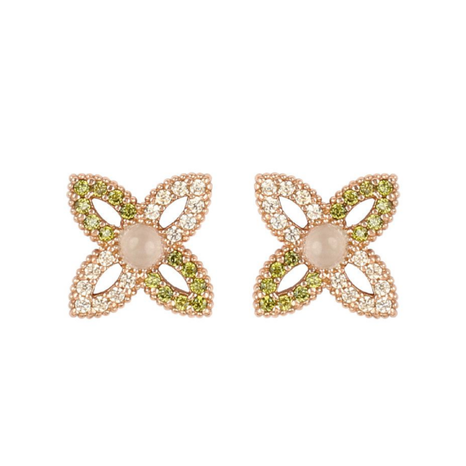 Sunfield -  Pendientes Chloe Cuarzo Rosa Rosé