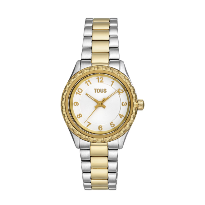 TOUS - Reloj analógico con brazalete de acero y acero IPG dorado TOUS T-Bear Kdt