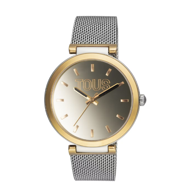 TOUS - Reloj analógico con brazalete de acero y caja de aluminio en color IPG dorado TOUS S-Mesh Mirror
