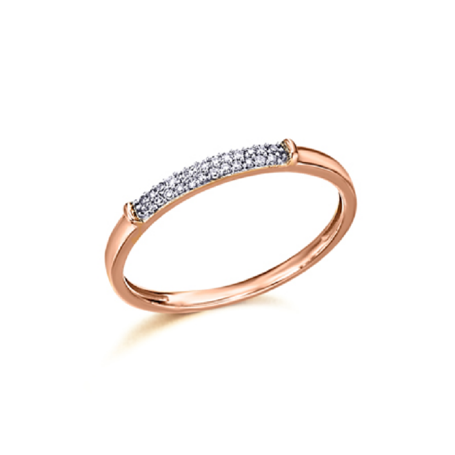 Anillo Oro rosa pavé y Diamantes