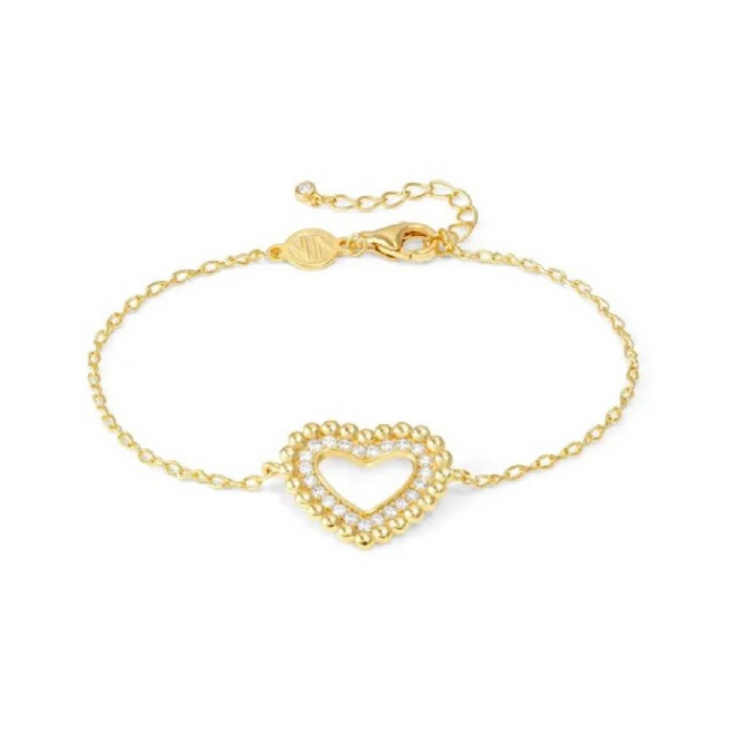 Nomination - Pulsera Lovecloud corazón con cubic zirconia - Dorado