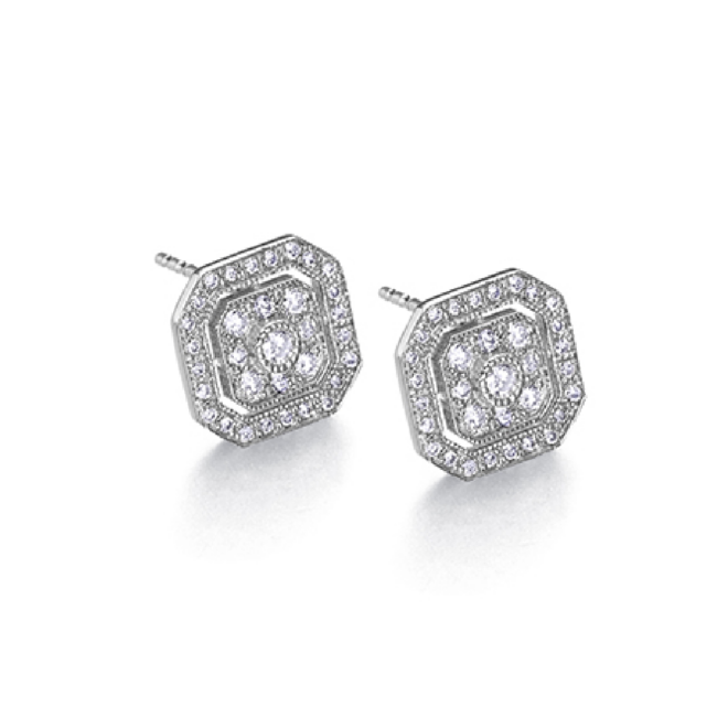 Pendientes Octo Oro Blanco y Diamantes