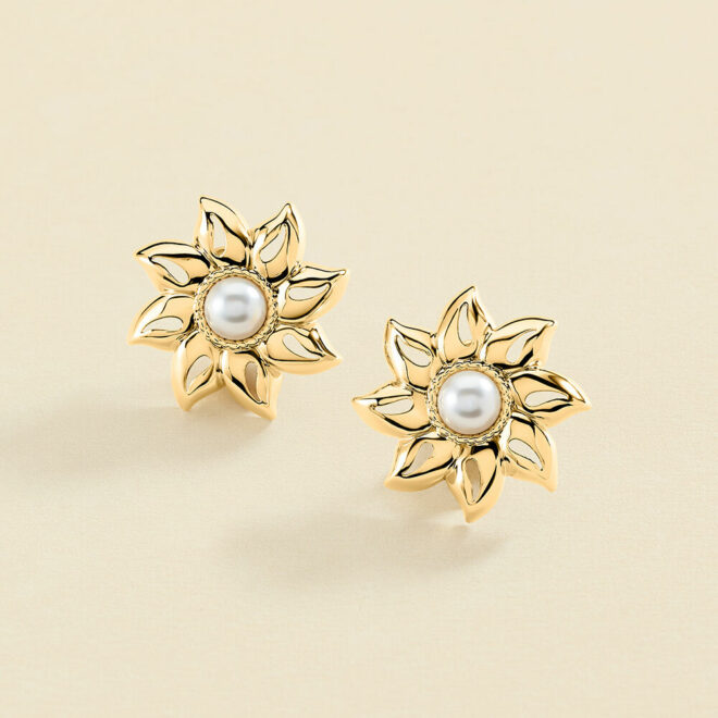 Agatha Paris – Pendientes largos N-13 – Perla / Oro