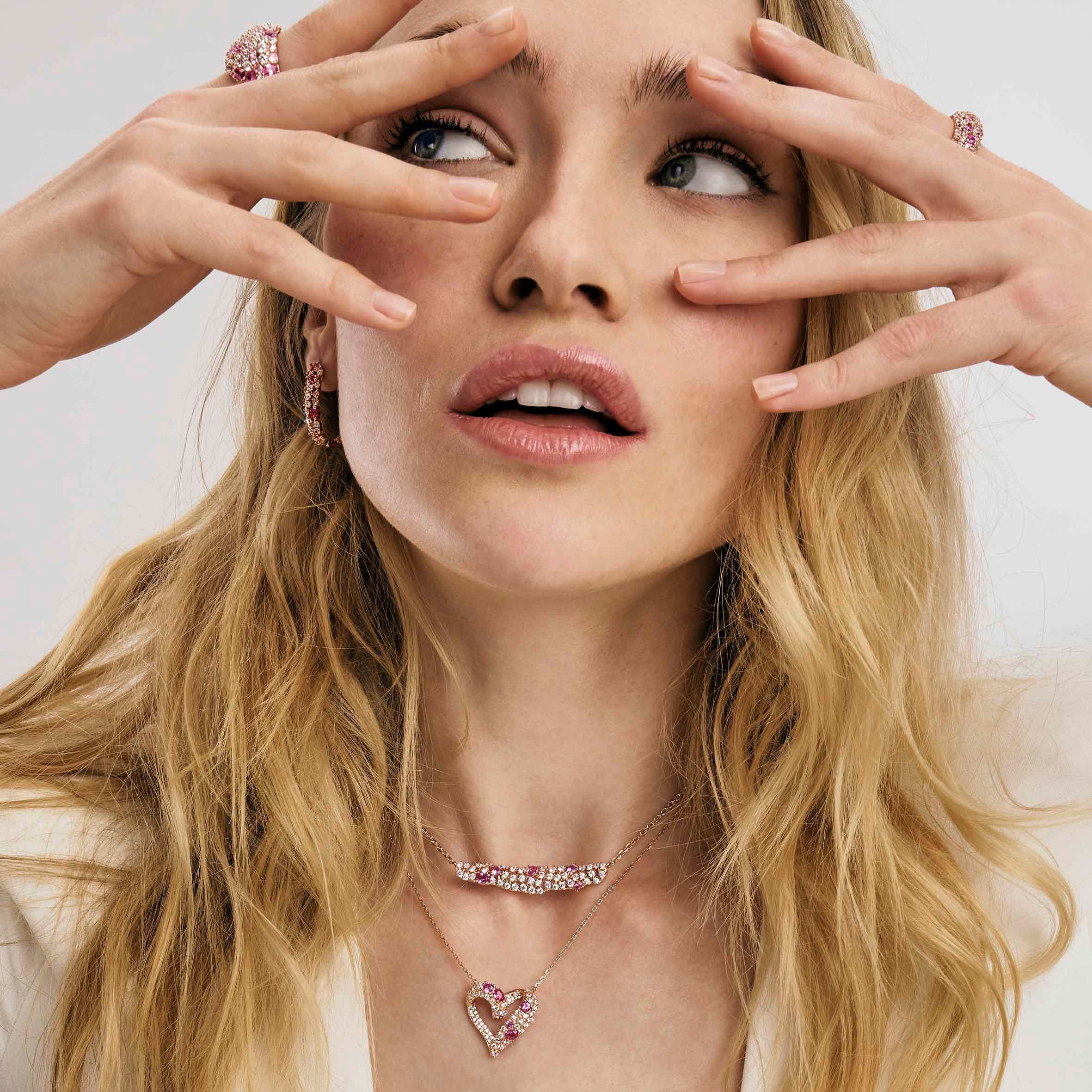 Nomination - Collar Mosaica con placa y 49 Cubic Zirconia de colores