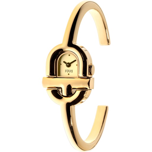 TOUS MANIFESTO Reloj analógico de acero dorado IPG con brazalete rígido