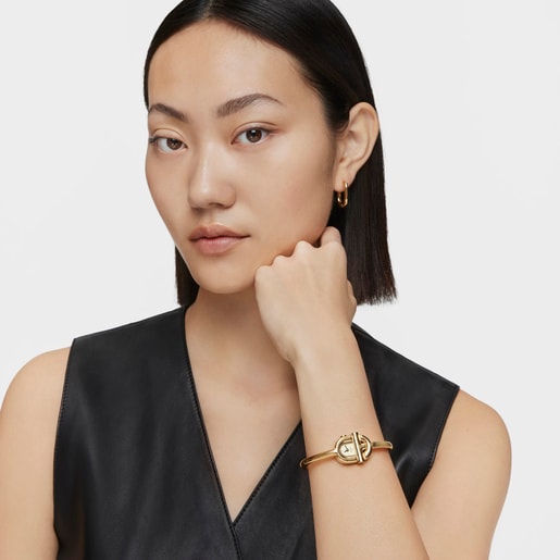 TOUS MANIFESTO Reloj analógico de acero dorado IPG con brazalete rígido