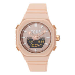 TOUS Bet Reloj analógico-digital acero rosa IPRG con brazalete de nylon rosa