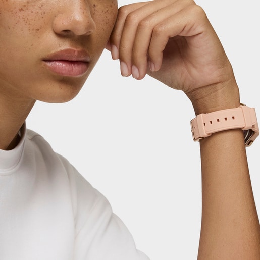TOUS Bet Reloj analógico-digital acero rosa IPRG con brazalete de nylon rosa