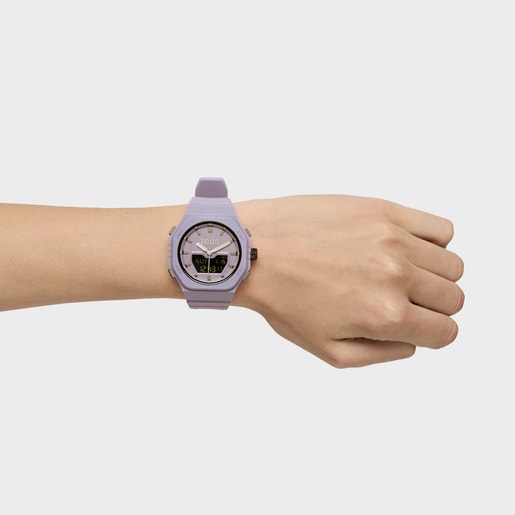 TOUS Bet Reloj analógico-digital acero rosa IPRG con brazalete de nylon rosa