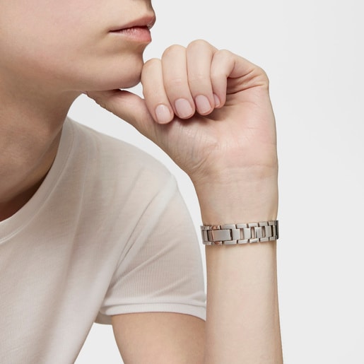 TOUS Epic Icon Reloj analógico de acero dorado IPG con brazalete de acero