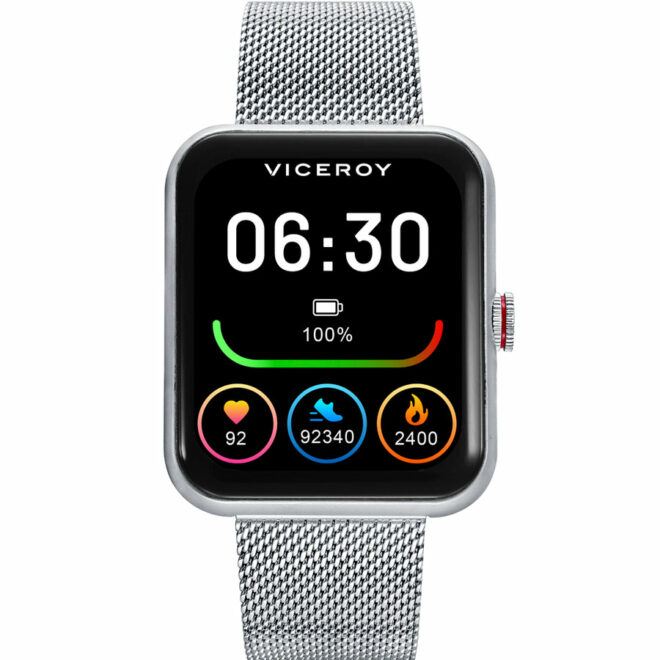 Viceroy - Reloj Smart de aluminio con correa de acero y correa negra
