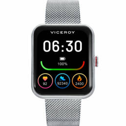 Viceroy - Reloj Smart de aluminio con correa de acero y correa negra
