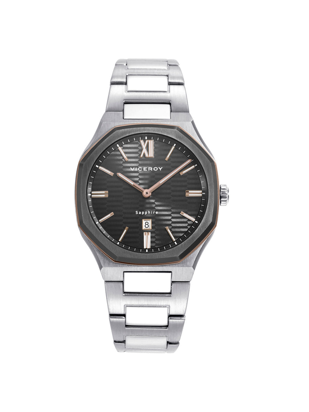 VICEROY Reloj Laura Escanes Caja de Acero con Doble Bisel en IP Gris y Rosa