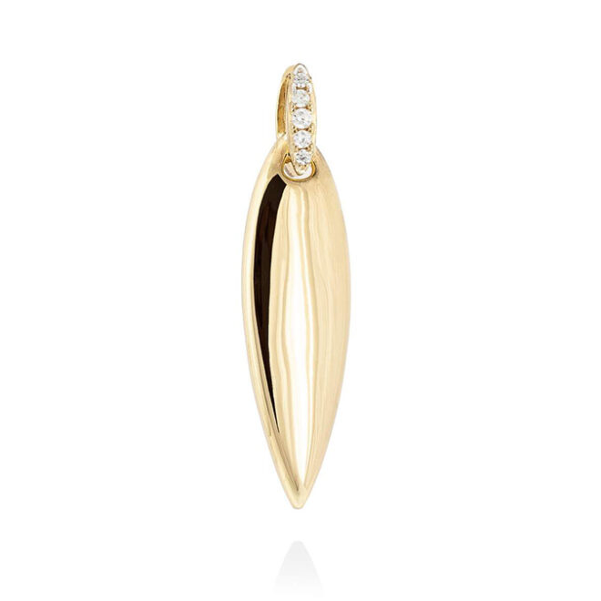 Marina García - Colgante Navette en Plata Dorada con Circonita Blanca