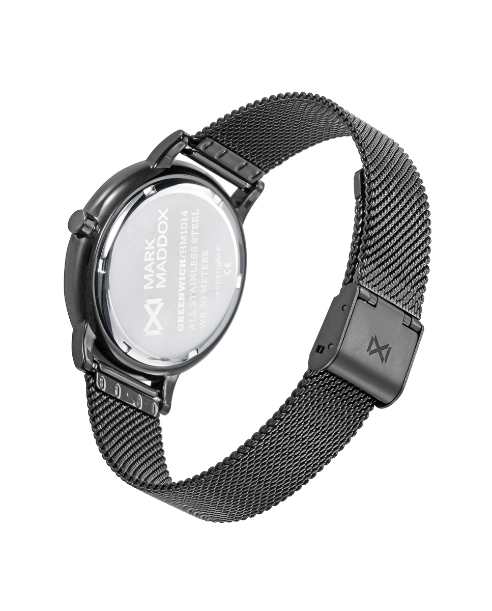 Mark Maddox - Reloj de acero con malla milanesa