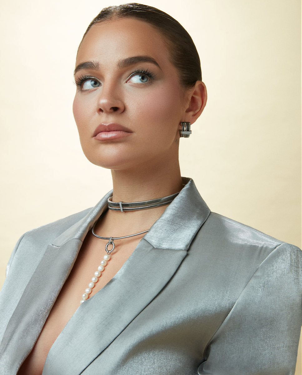 Colgante Viceroy de Acero Colección Laura Escanes con Perlas Naturales