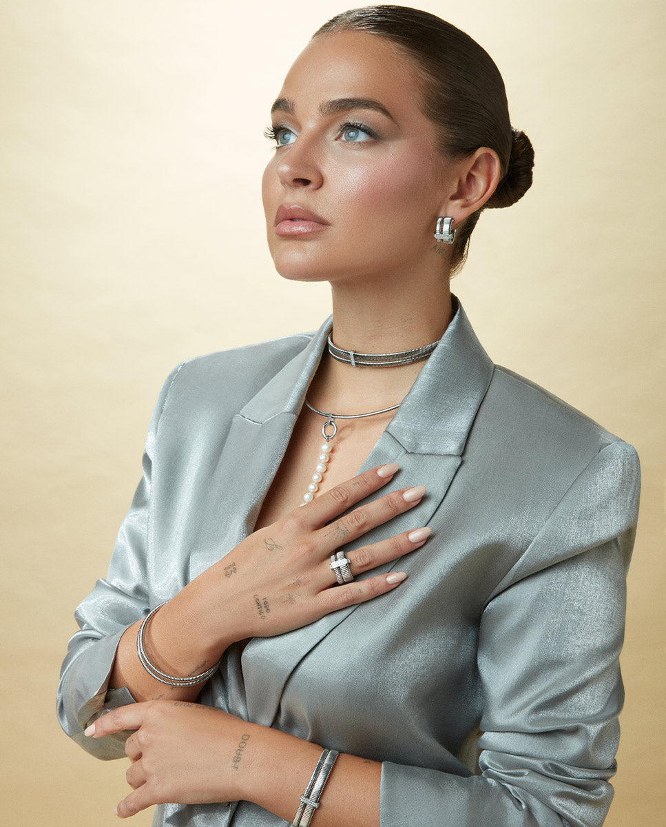 Colgante Viceroy de Acero Colección Laura Escanes con Perlas Naturales