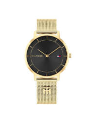 Reloj Tommy Hilfiger Tea Dorado y Negro Analógico Mujer