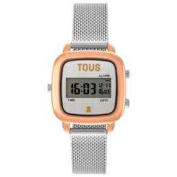 Reloj Digital Bicolor Tous con Brazalete de Acero D-Logo Mini