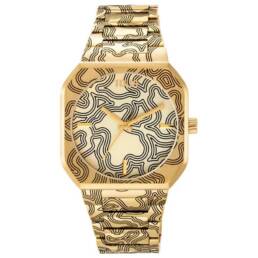 Reloj Tous D-BEAR analógico con brazalete gravado de acero dorado Lit