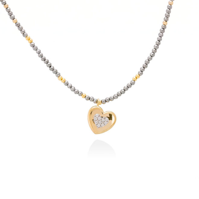 Gargantilla LOVE en plata dorada de Marina García