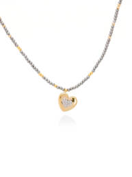 Gargantilla LOVE en plata dorada de Marina García