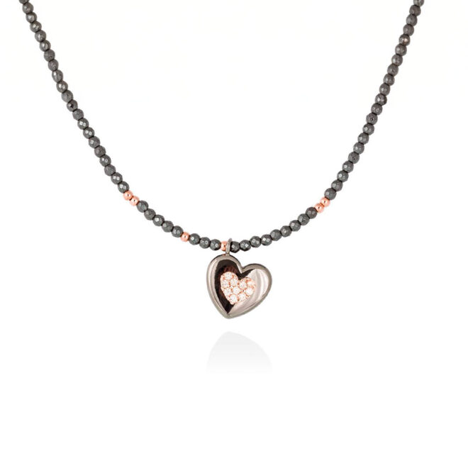 Gargantilla LOVE en plata rosa de Marina García