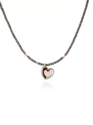 Gargantilla LOVE en plata rosa de Marina García