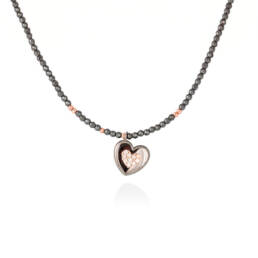 Gargantilla LOVE en plata rosa de Marina García