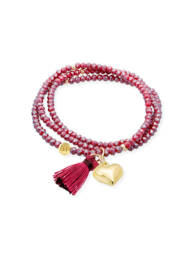 Pulsera ZEN BURGUNDY con corazón de Marina García