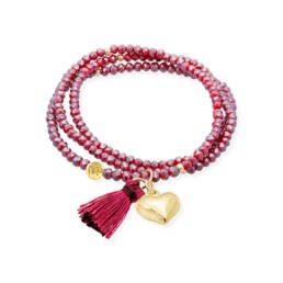 Pulsera ZEN BURGUNDY con corazón de Marina García