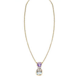 Colgante Durán Exquse Dolce de plata dorada con amatista, prasiolita y circón 00512943