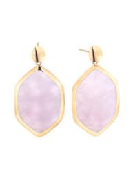 Pendientes Durán Exquse Péndulo de plata dorada con cuarzo rosa 00512976