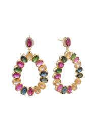 Pendientes Durán Exquse Edición Limitada  de plata dorada con turmalinas y maisonitas 00513165