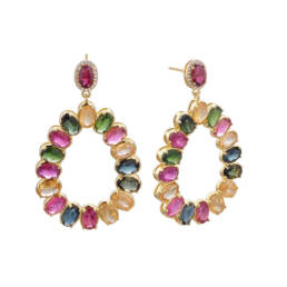 Pendientes Durán Exquse Edición Limitada de plata dorada con turmalinas y maisonitas 00513165