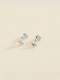 Pendientes cortos Agatha Paris BELOVED multicolor en plata de ley con circonitas 02321308-255-TU