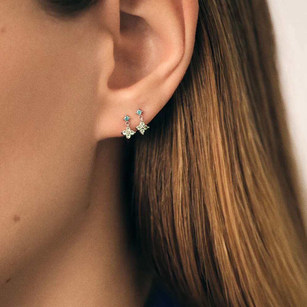 Pendientes cortos Agatha Paris BELOVED multicolor en plata de ley con circonitas 02321308-255-TU