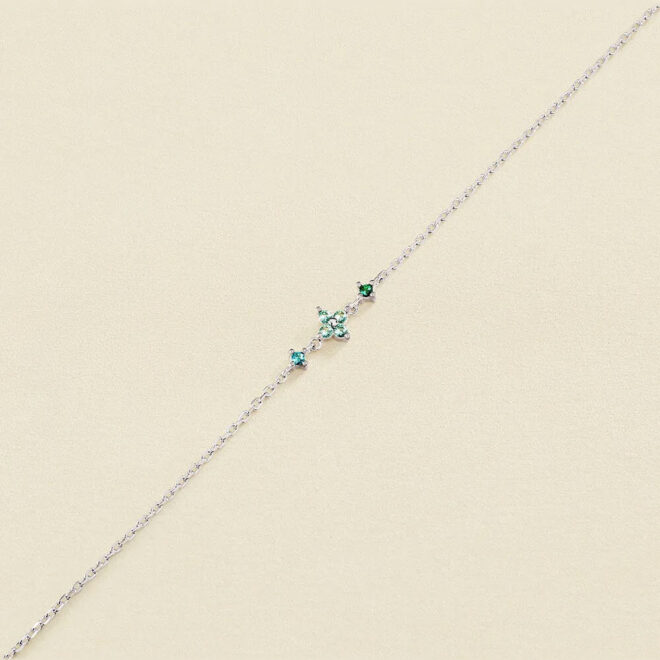 Pulsera de cadena Agatha Paris Beloved de plata bañada en oro con circonitas multicolor 02420785-255-TU