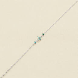 Pulsera de cadena Agatha Paris Beloved de plata bañada en oro con circonitas multicolor 02420785-255-TU