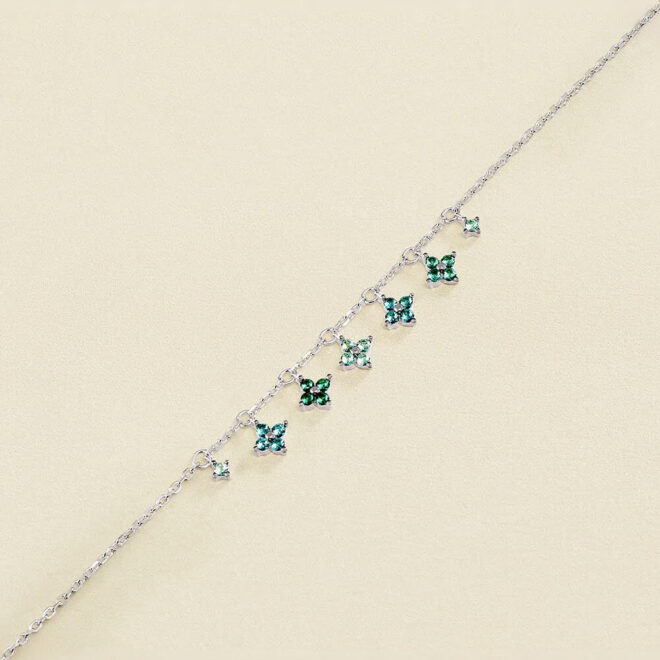 Pulsera de cadena Agatha Paris Beloved de plata de ley con pampillas multicolor 02420786-255-TU