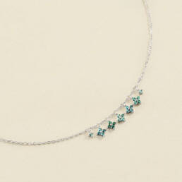 Collar corto Agatha Paris Beloved de plata de ley con pampillas multicolor 02620641-255-TU